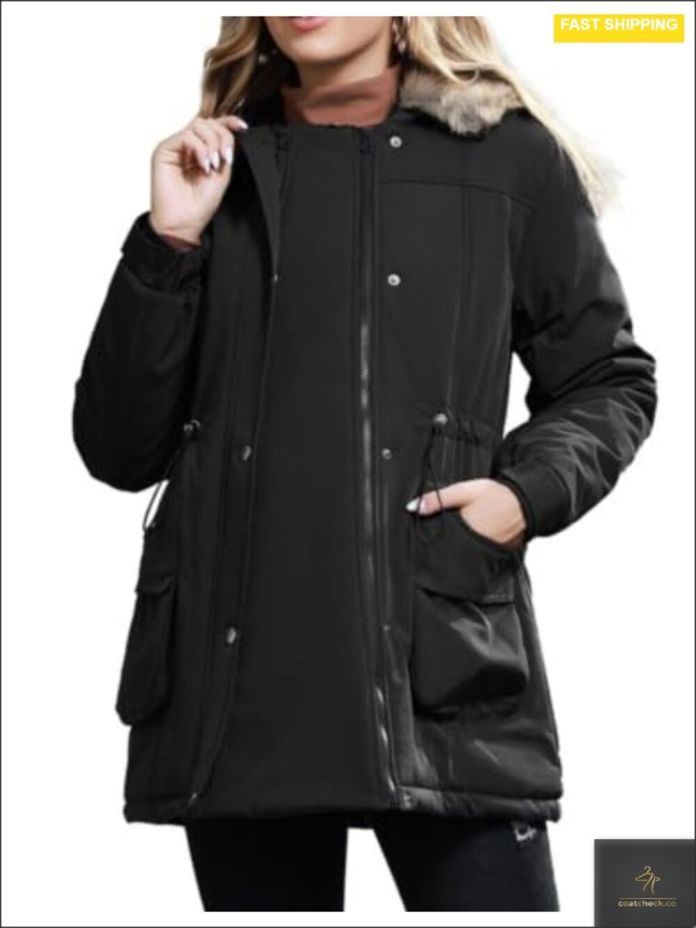 Maternity Winter Coat 3-in-1 Baby Wearing Jacket Fleece Lined Windproof